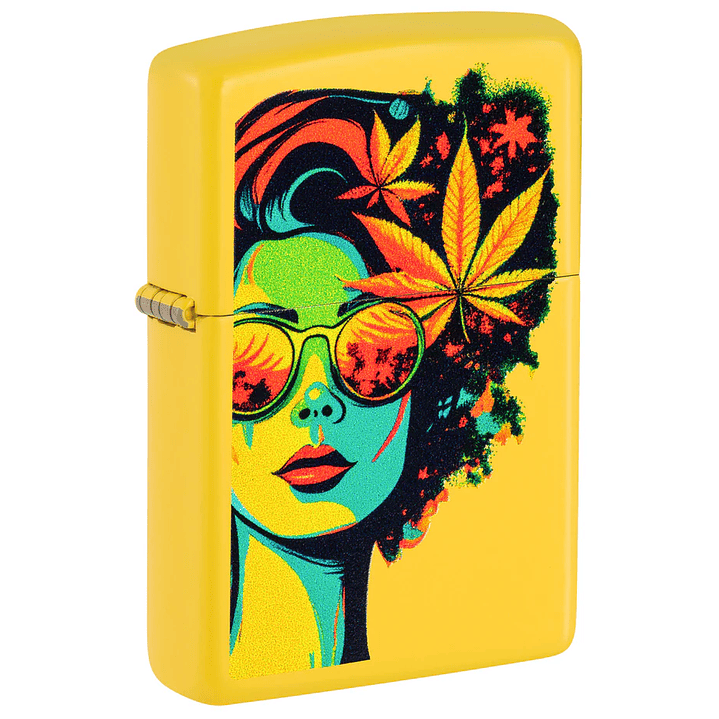  Enc Zippo Cannabis Mujer Amarillo 3