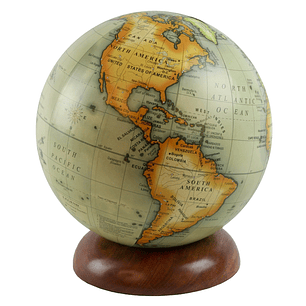  Mapamundi con  Base Madera 12 Cm