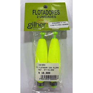  Flotador Con Plomo Verde 21/2