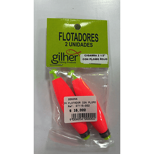  Flotador Con Plomo Rojo 2  1/2Paqx2
