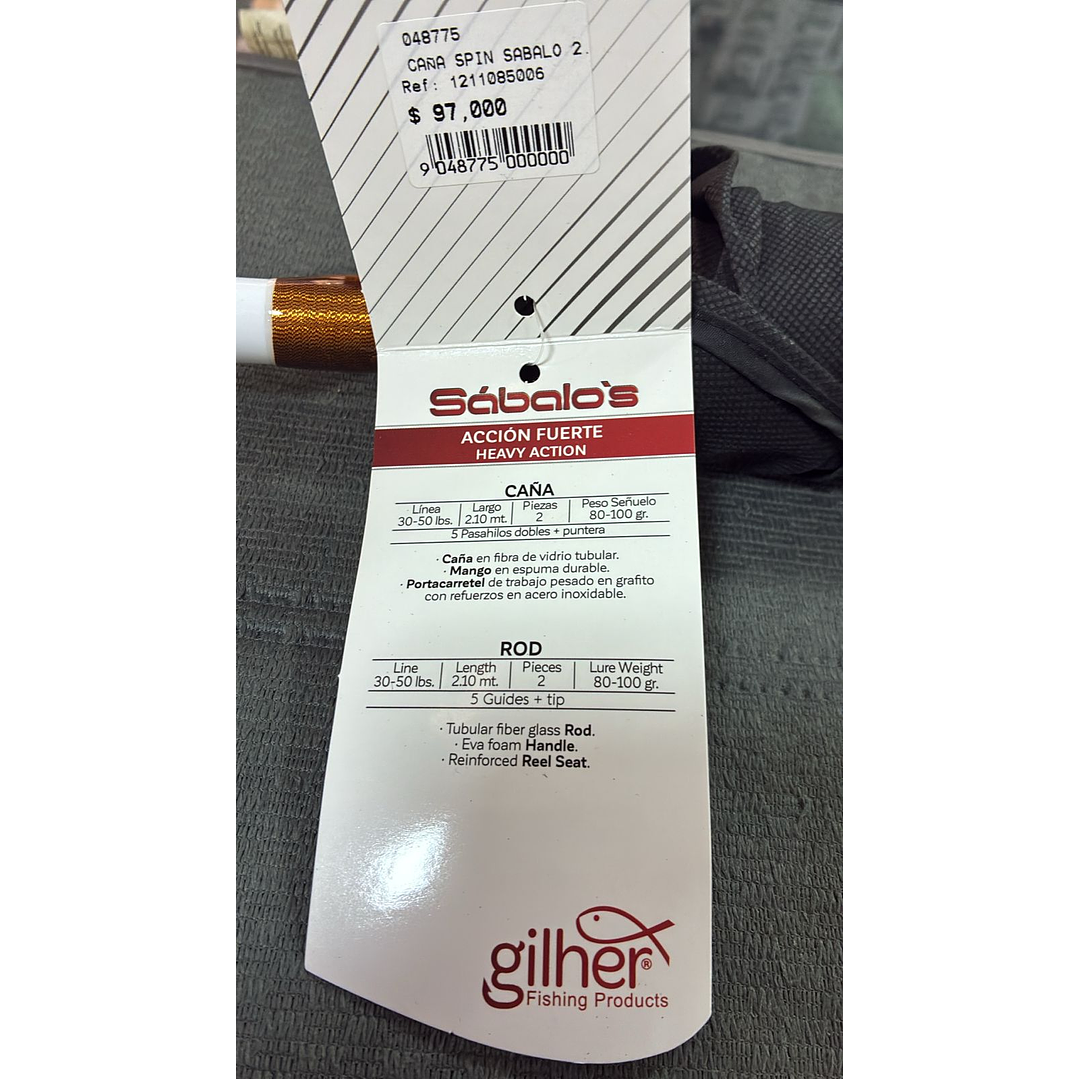  Caña Spin Sabalo 2.10Mts 2P 2
