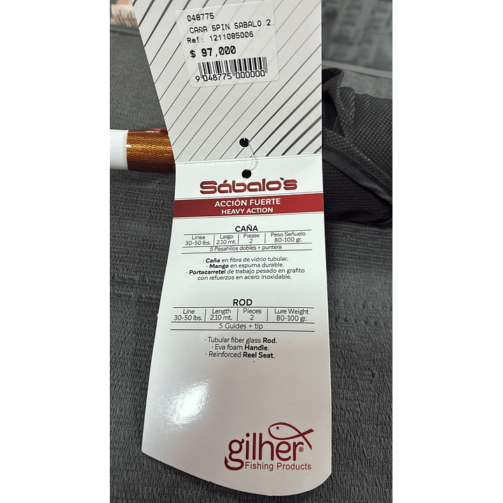  Caña Spin Sabalo 2.10Mts 2P 2