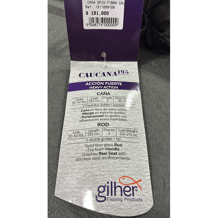  Caña Spin Fibra Caucana I 1.95Mt 2