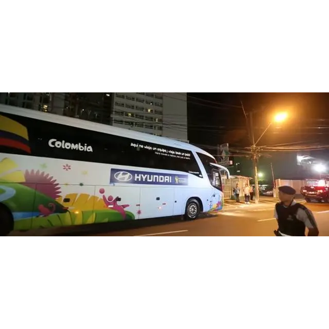 Carro Colección  autobus Hyundai Selección Colombia mundial de Brazil 2014 H0 1/87 2