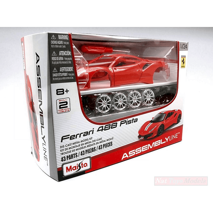 Vehículo para Armar Ensamble Ferrari 488 Pista 1/24 1