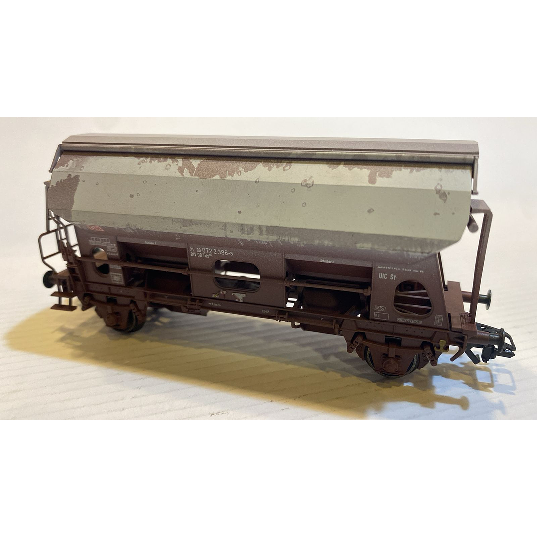 Tren Eléctrico No Nuevo vagon minero con techo abatible H0 1/87 3