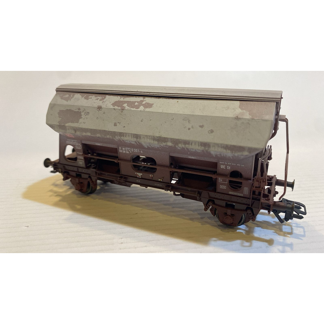 Tren Eléctrico No Nuevo vagon minero con techo abatible H0 1/87 6