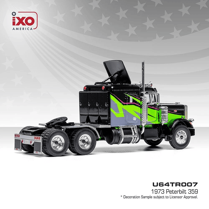 Carro Colección  1973 Peterbilt 359  Negro/Verde1/64 2