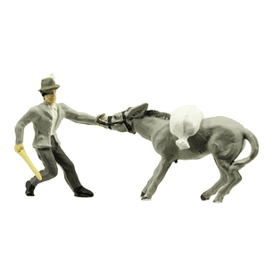 Tren Eléctrico No Nuevo set dos figuras: burro y arriero 1/87 H0