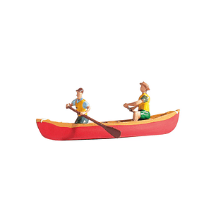Tren Eléctrico No Nuevo canoa con dos canoistas H0 1/87