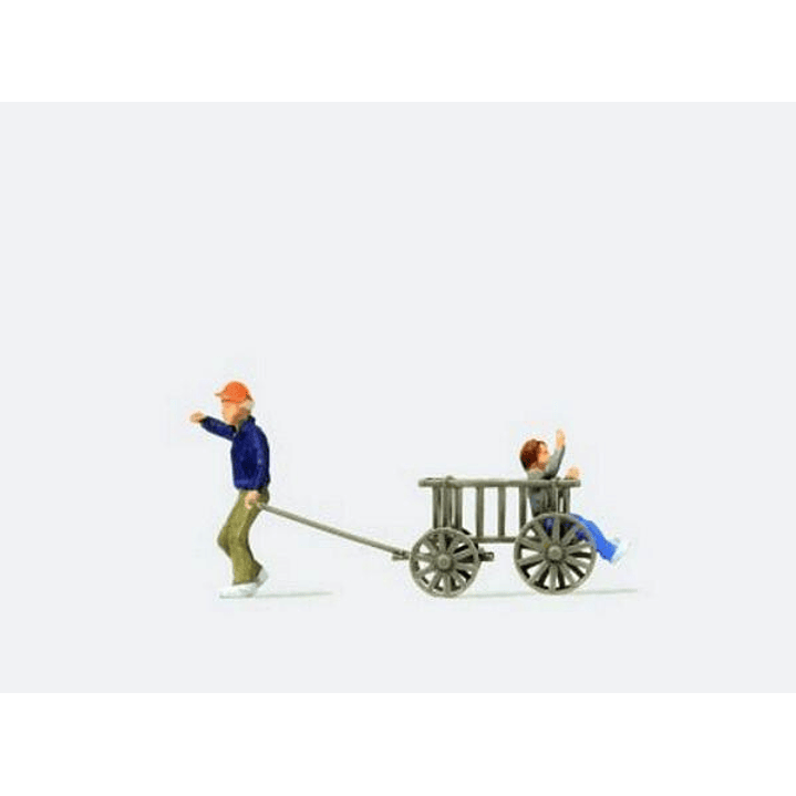 Tren Eléctrico No Nuevo Niños y carro de madera H0 1/87 1