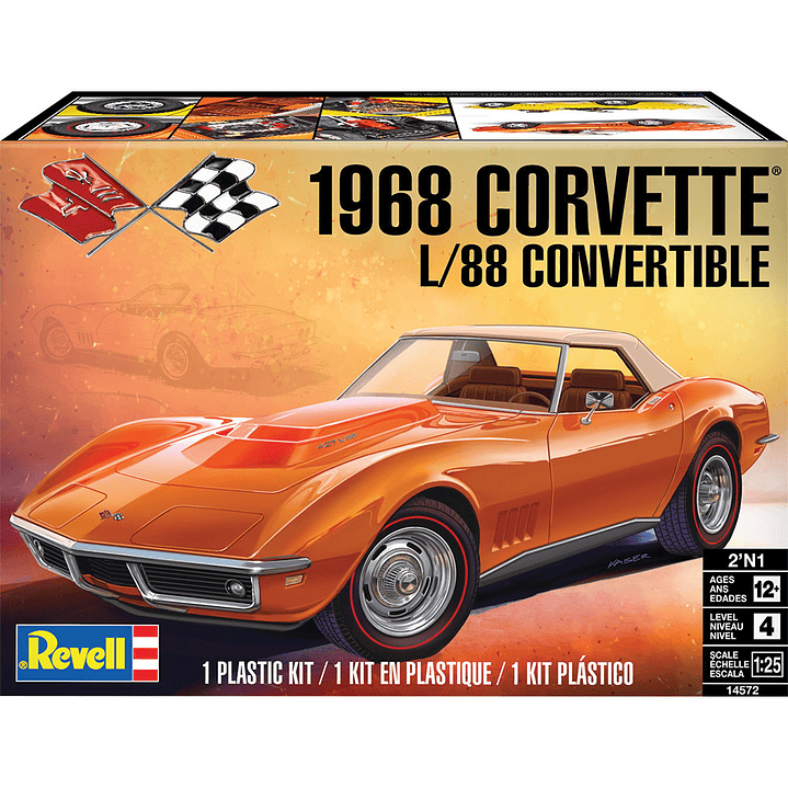 Vehículo para Armar 1968 Corvette L/88 2 En 1 1/24 1