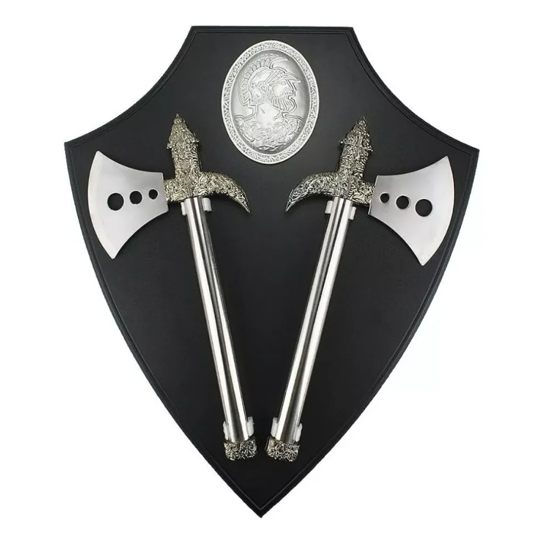  Kit De Hachas Con Escudo Medieval 1