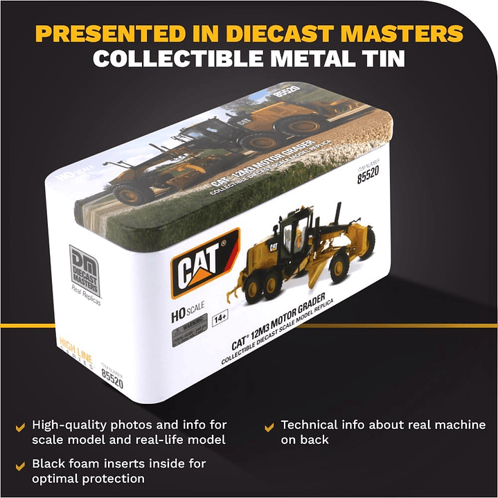 Vehículo Colección  Motoniveladora Cat 12M3 1/87 2