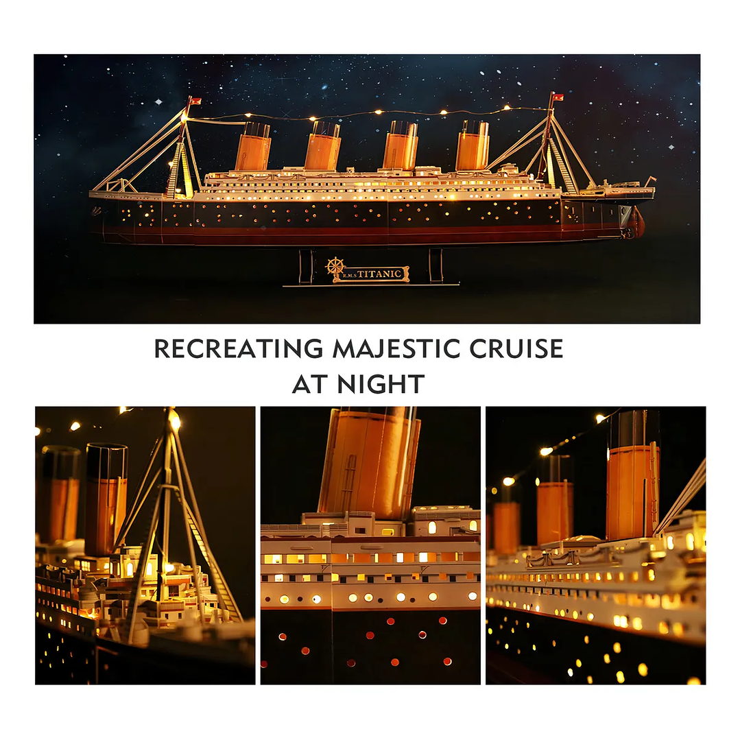Rompecabezas Rompecabezas  3D Titanic Con Led 8