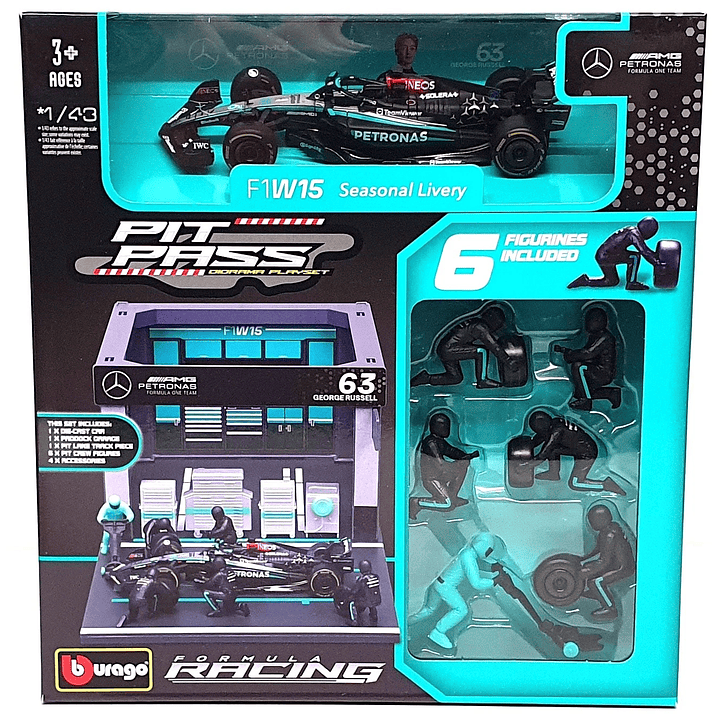 Carro Colección  Set Pit Pass Mercedes 1/43 1