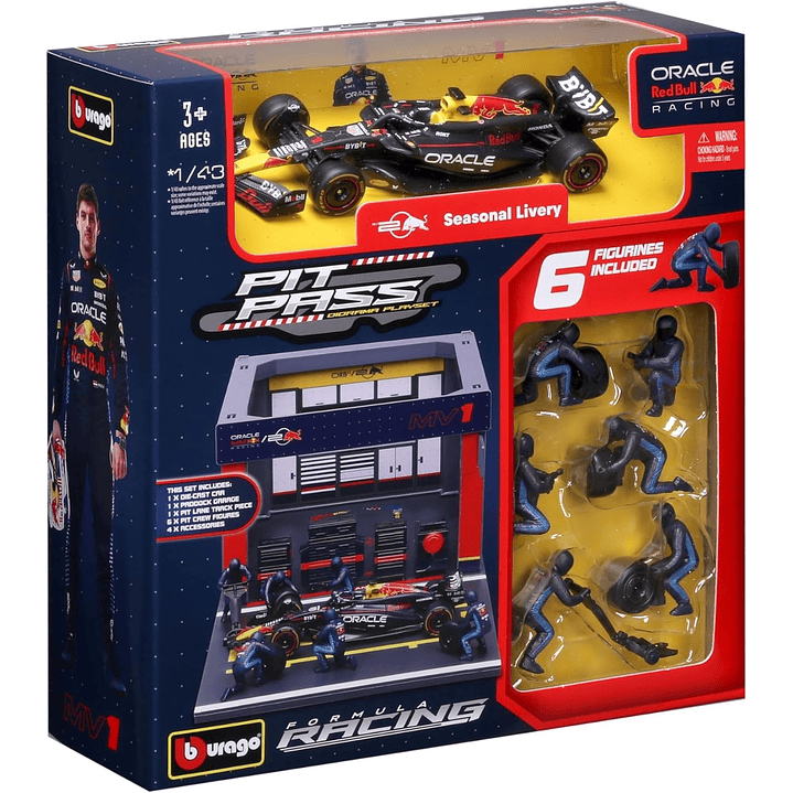 Carro Colección  Set Pit Pass Red Bull 1/43 5