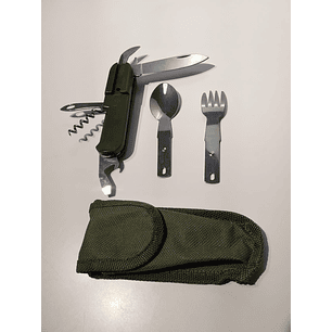  Navaja Camping Con Cubiertos