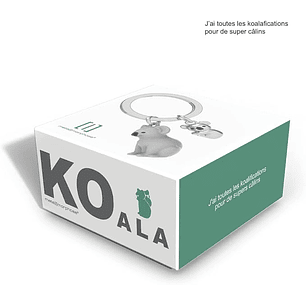Llavero  Koalas Bl- Plateado