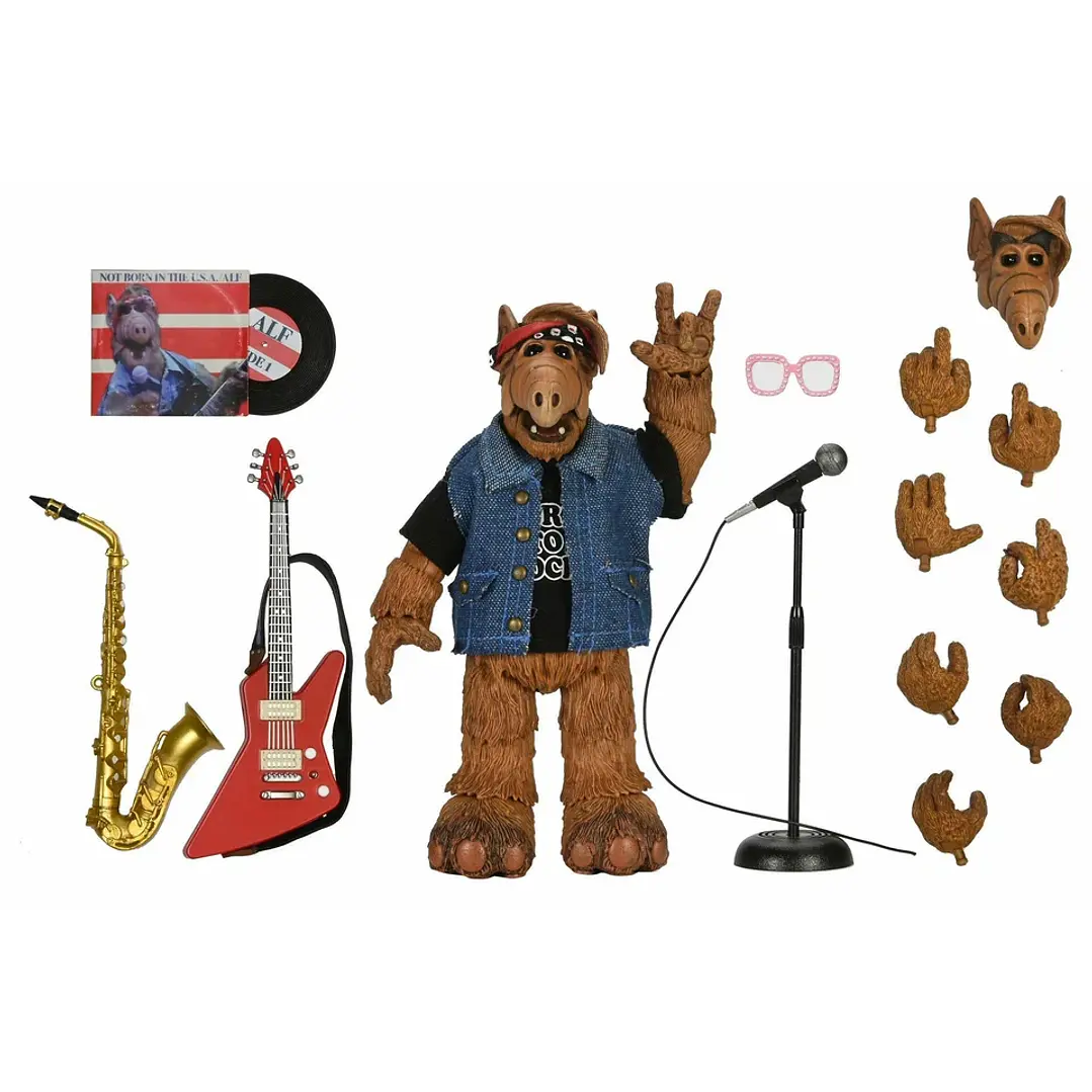 Figura Colección  Alf Figura De Acción Escala 7 Detallada Y Coleccionable Born to Rock 2