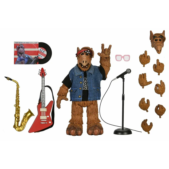Figura Colección  Alf Figura De Acción Escala 7 Detallada Y Coleccionable Born to Rock 2