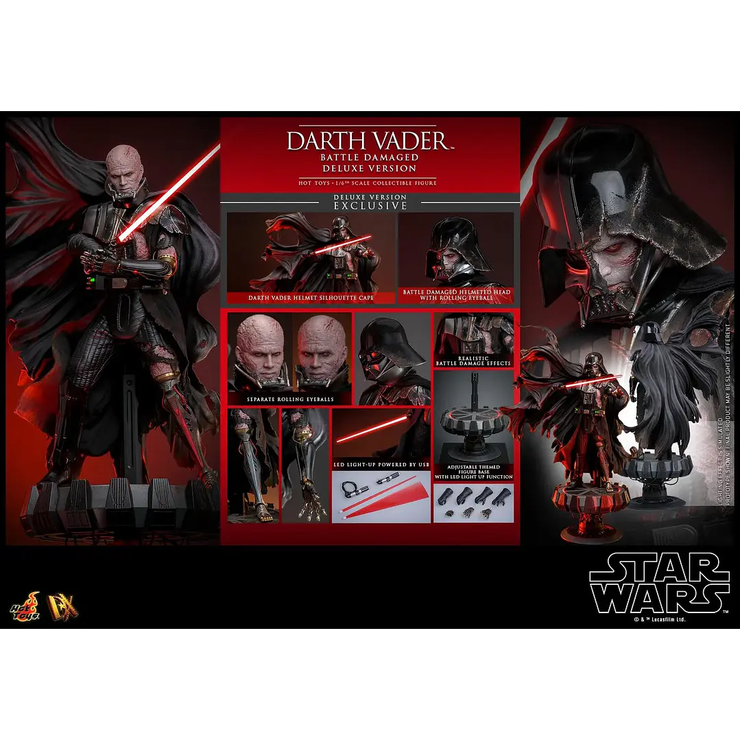 Figura Colección  Darth Vader  Battle Damaged Deluxe 1/6 2