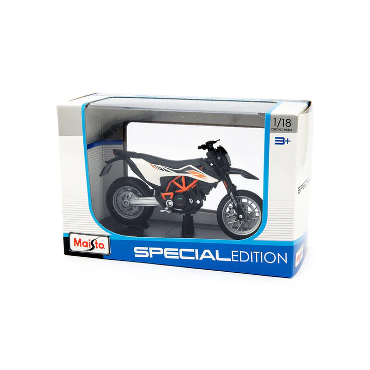  Motocicleta Ktm 690Smc R Blanca 1/18 1