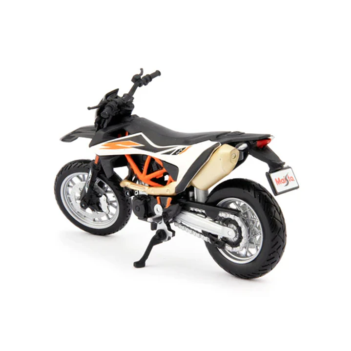  Motocicleta Ktm 690Smc R Blanca 1/18 2
