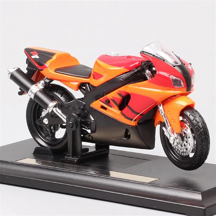 Motocicleta  Yamaha Yzf R7 Naranja 1/18 5