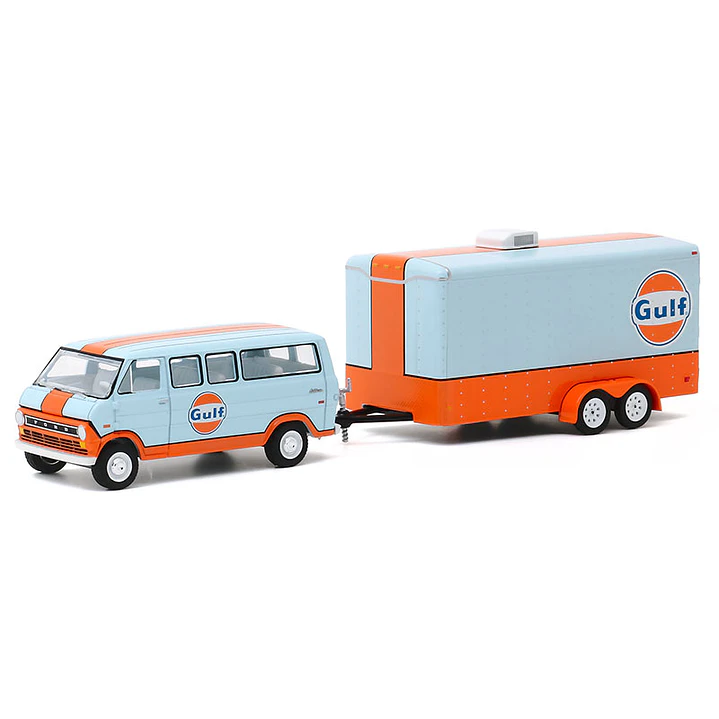 Carro Colección  72 Ford Club Wag Gulf -Car Haul1/64 1