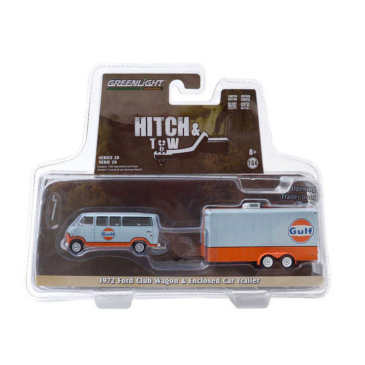 Carro Colección  72 Ford Club Wag Gulf -Car Haul1/64 2