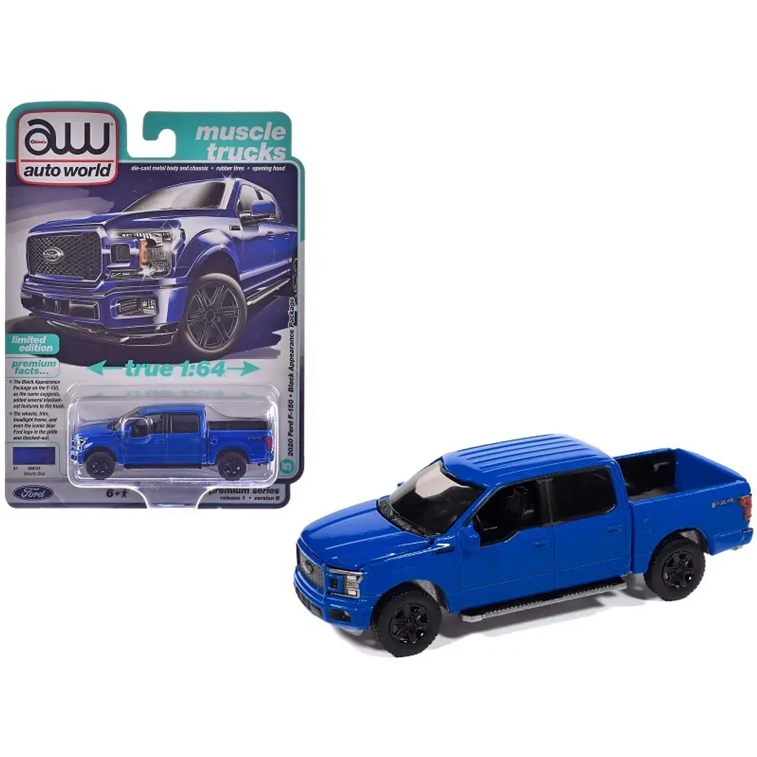 Carro Colección  2020 Ford F-150 Pickup Azul 1/64 1
