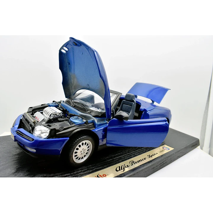 Carro Colección  No Nuevo alfaromeo spider 1995Azu 1/18 3