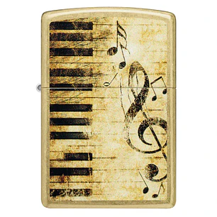  Enc Zippo Piano Notas Dorada