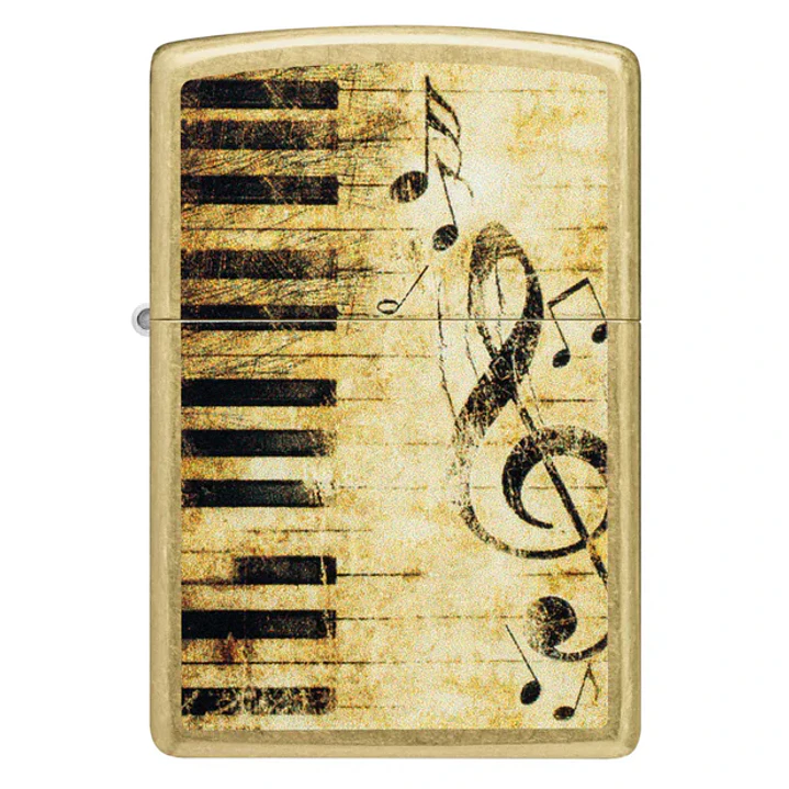  Enc Zippo Piano Notas Dorada 1