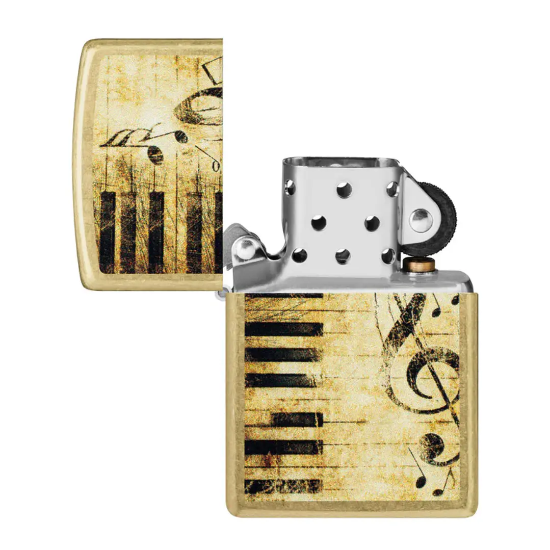  Enc Zippo Piano Notas Dorada 2