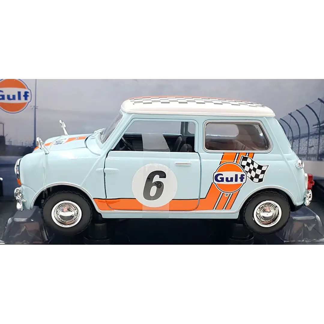 Carro Colección  Gulf 1961-67 Morris Mini Cooper 1/18 2