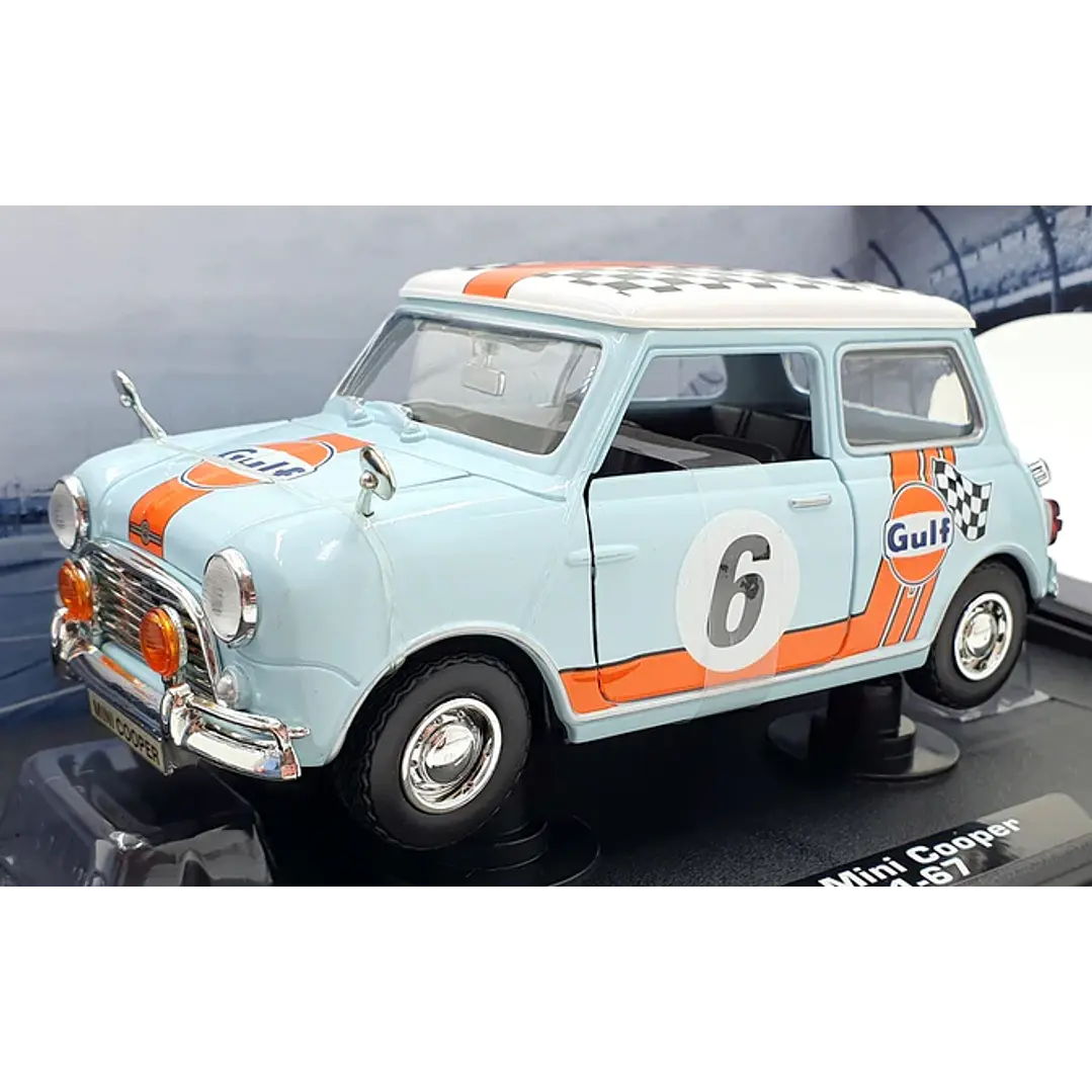 Carro Colección  Gulf 1961-67 Morris Mini Cooper 1/18 3