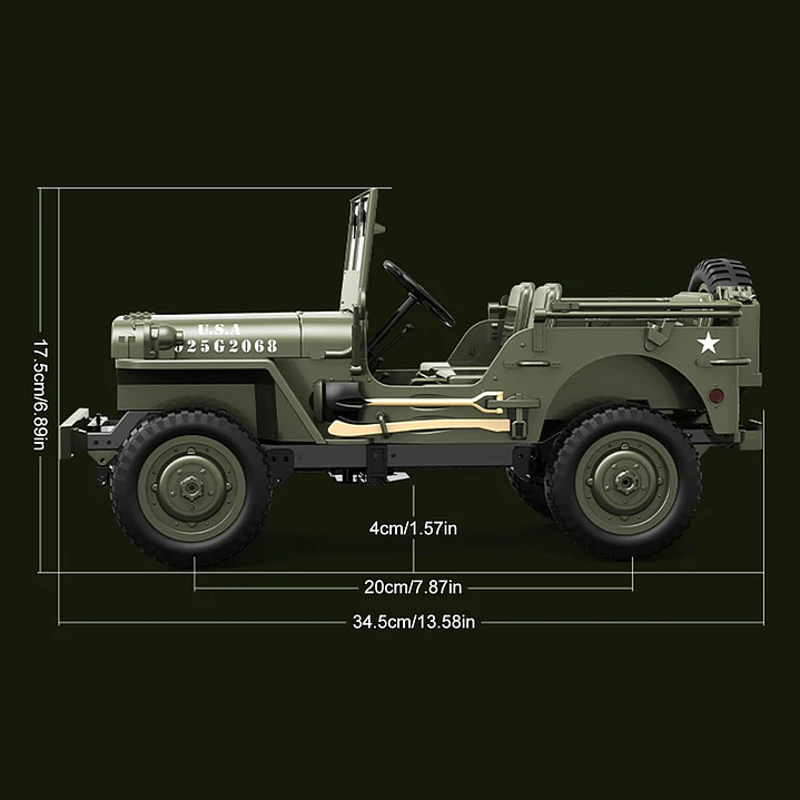 Vehículo Control Remoto Rc Jeep Willys 4Wd 1/10 2