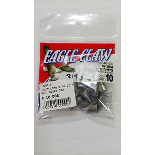  Plomada gusano 3/16 Oz Paquete x10