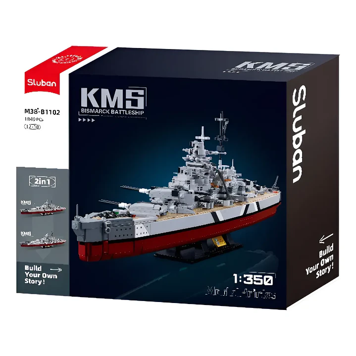 Barco para Armar Bismarck 2En1 1849Pcs 1