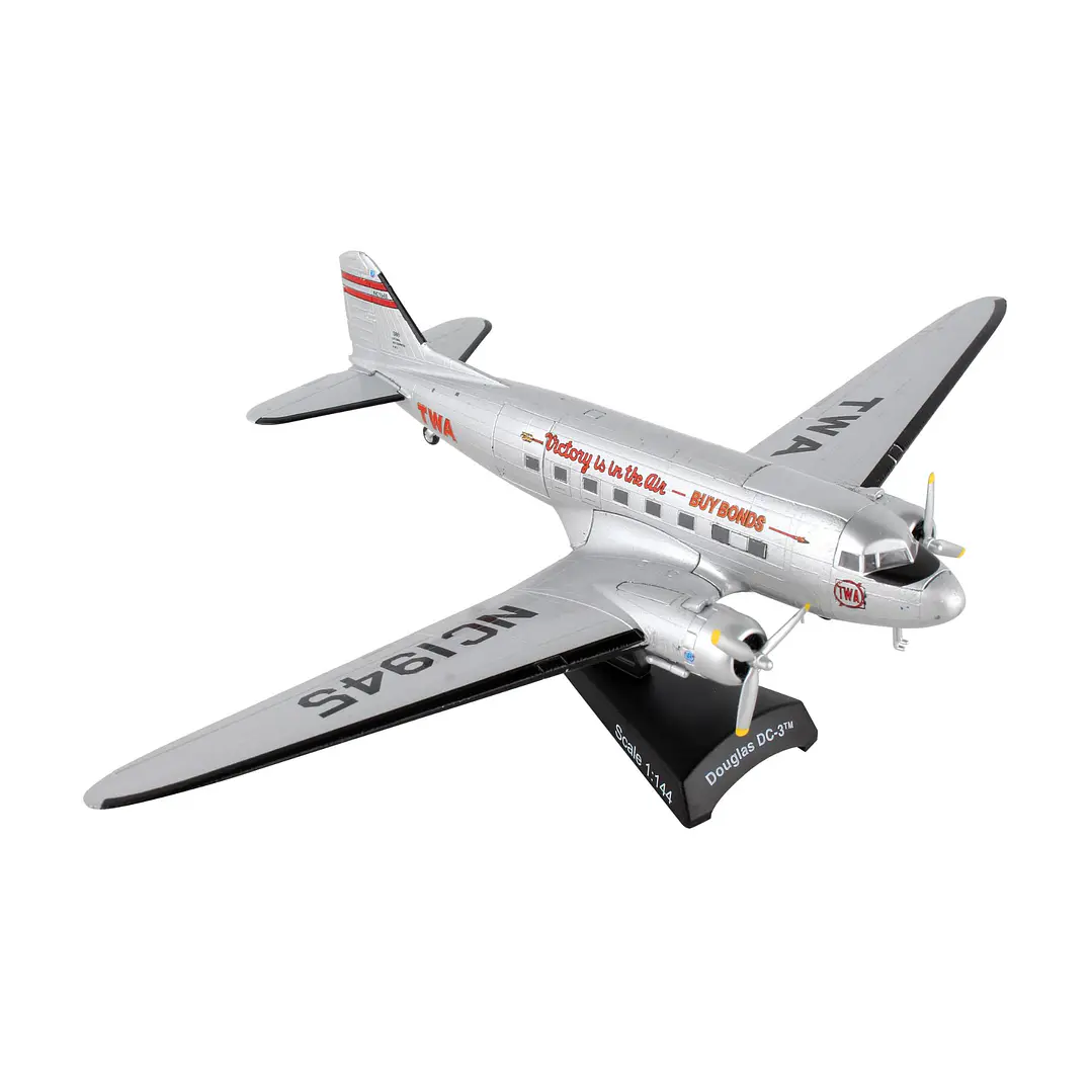 Avión Colección  Postage Stamp series TWA Douglas DC-3 1/144 1