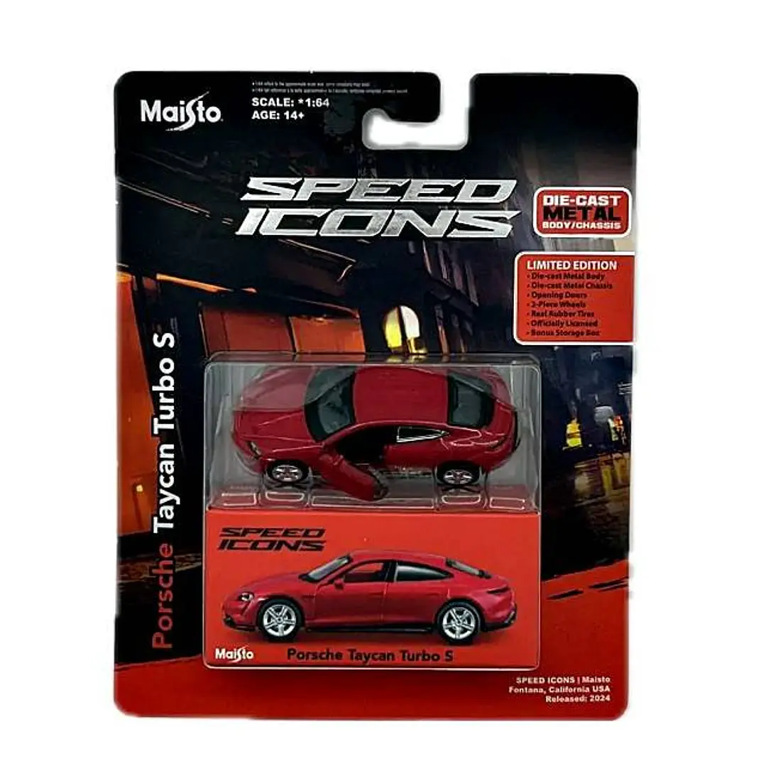 Carro Colección  Porsche Taycan Turbo S Red 1/64 1