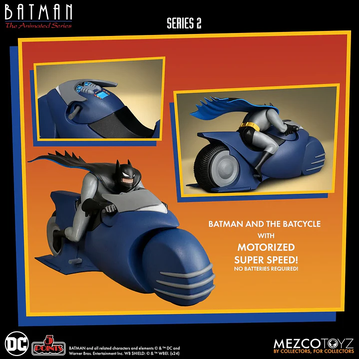 Figura Colección  The Animated Series Batman w/ Batcycle 3