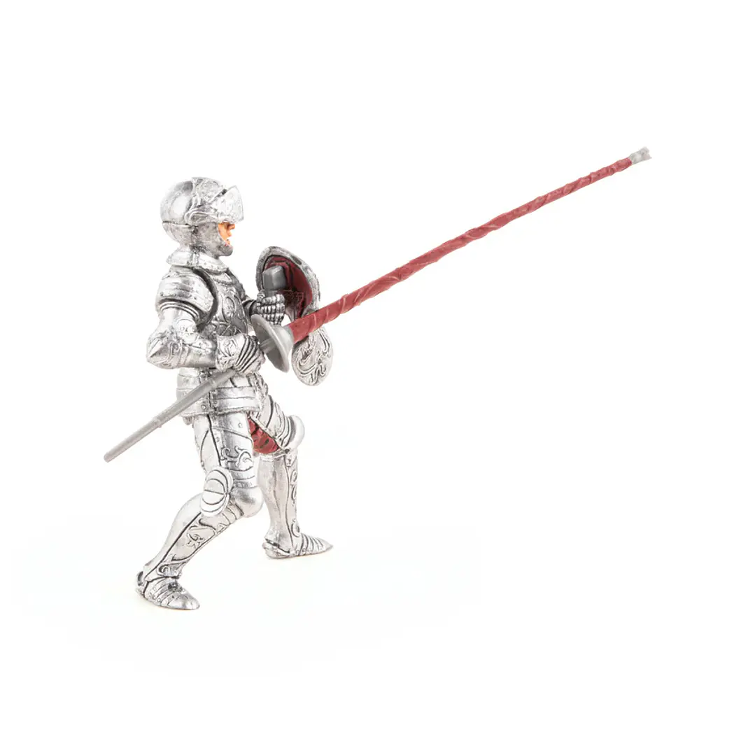 Figura Colección  Caballero Con Armadura Plata 2