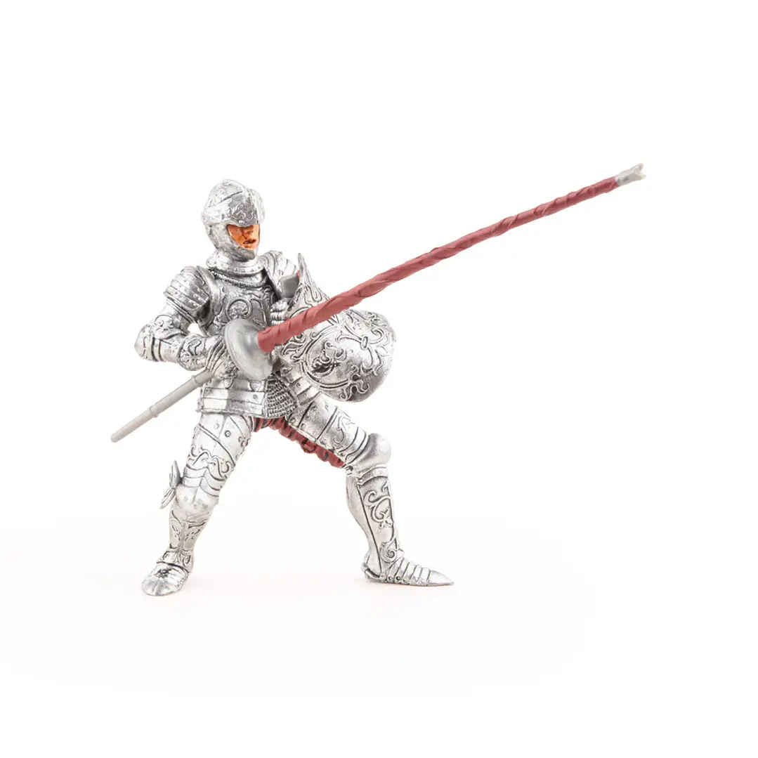 Figura Colección  Caballero Con Armadura Plata 3