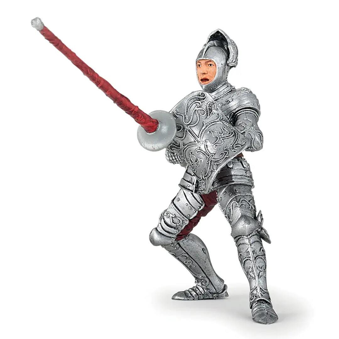 Figura Colección  Caballero Con Armadura Plata 4