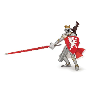 Figura Colección  Rey Con Escudo Dragon Rojo
