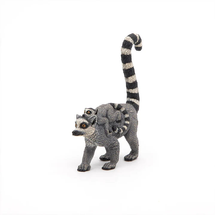 Animal Colección  Lemur Con Su Cria 2