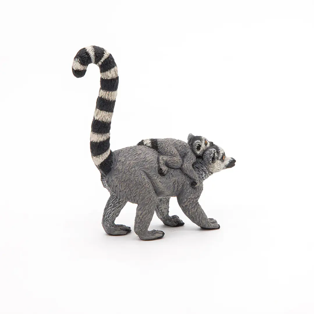 Animal Colección  Lemur Con Su Cria 3
